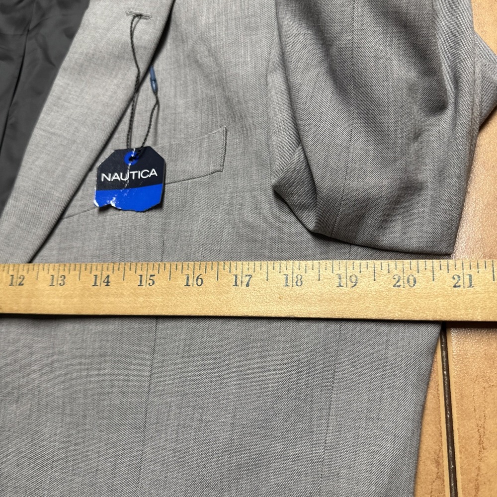 NEW Nautica Active Stretch Sport‎ Coat Jacket Blazer Men's Size 40R Solid Gray - Picture 7 of 11